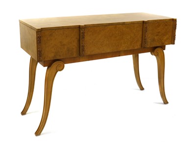 Lot 104 - An Art Deco burr maple console table