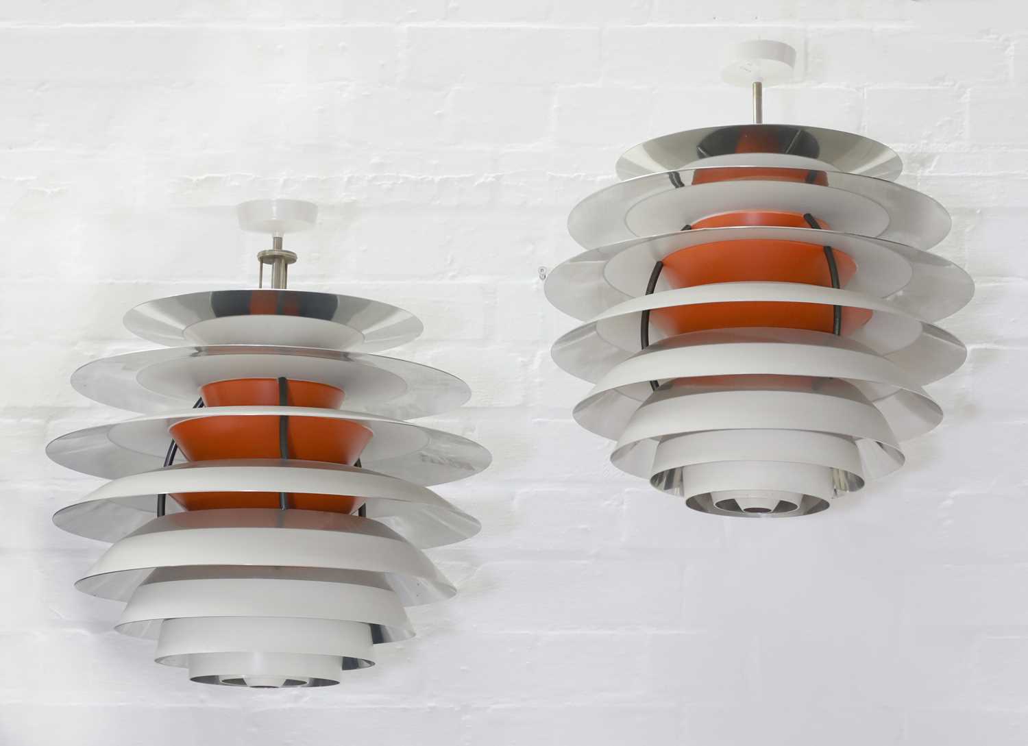 Lot 338 - A pair of Danish 'Kontrast' hanging pendant lights