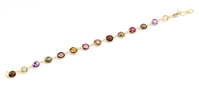 Lot 358 - A gold assorted gemstone bracelet