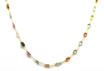 Lot 357 - A ruby and vari-coloured sapphire necklace