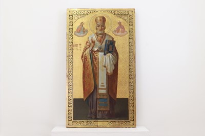 Lot 204 - A large icon of St Nicholas of Myra