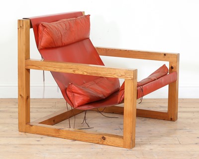 Lot 480 - A pine armchair