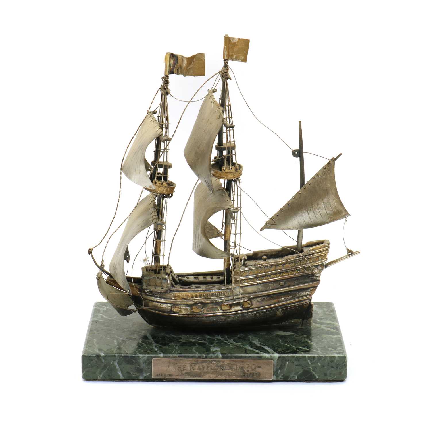 Lot 21 - A silver model of The Mayflower