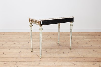 Lot 196 - A Gustavian white-painted and marble console table