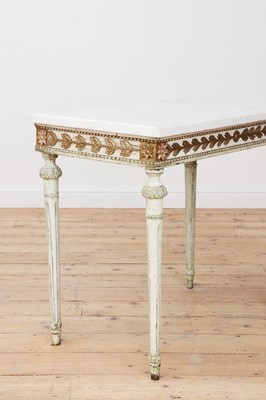 Lot 196 - A Gustavian white-painted and marble console table