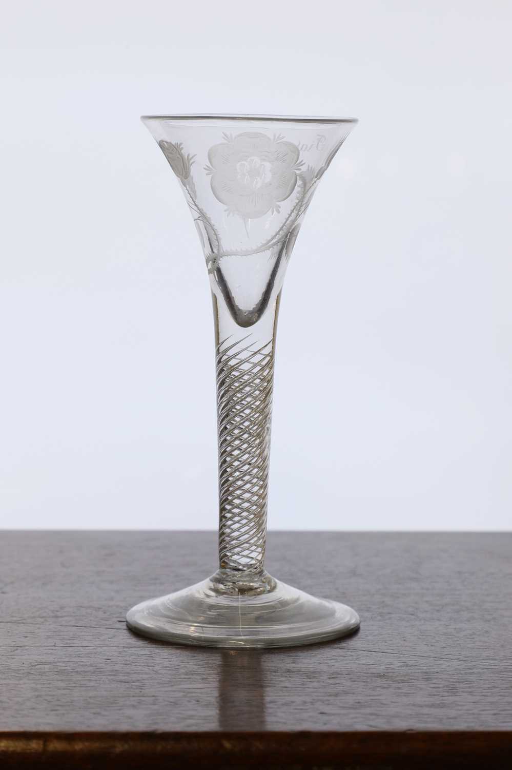 Lot 290 - A Jacobite wine glass