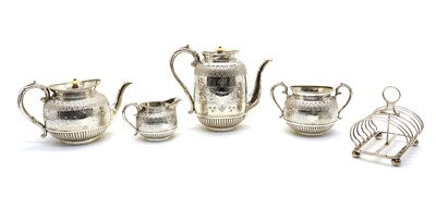 Lot 15 - A silver plated four piece tea set
