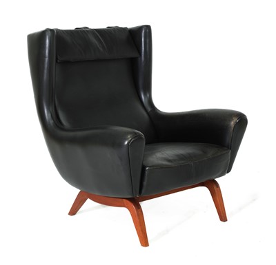 Lot 304 - A Danish leather and teak 'Model 110' lounge chair