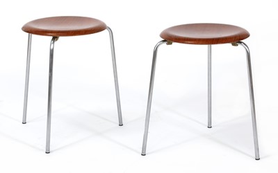 Lot 393 - A pair of teak 'Dot' stools