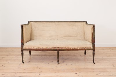 Lot 214 - A George lll Sheraton period painted settee