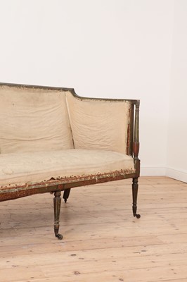 Lot 214 - A George lll Sheraton period painted settee