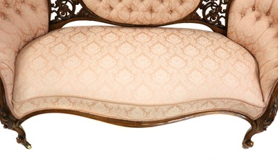 Lot 308 - A mid-Victorian walnut framed chair end sofa
