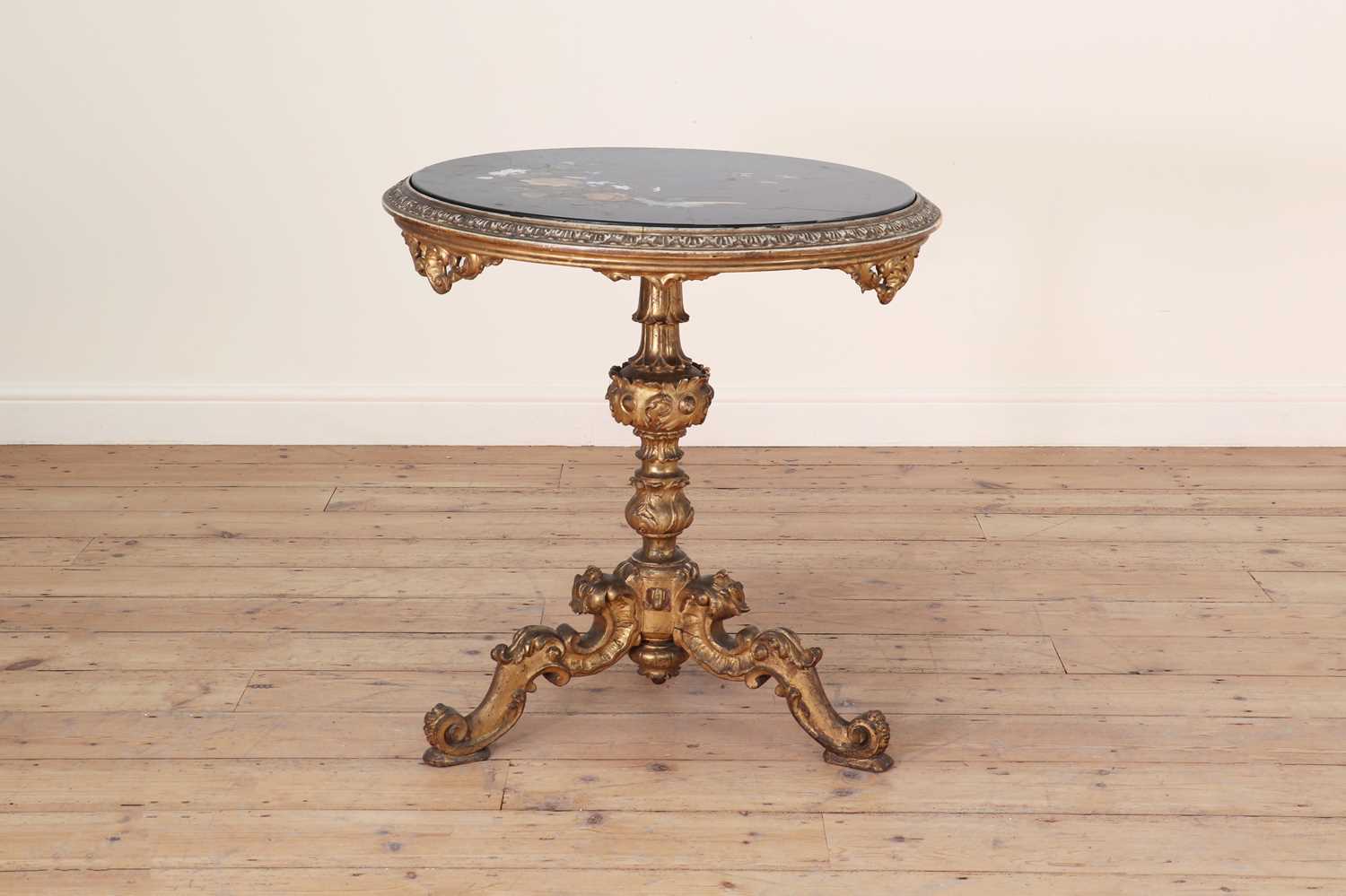 Lot 194 - A giltwood and marble occasional table