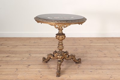 Lot 194 - A giltwood and marble occasional table