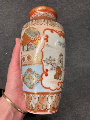 Lot 106 - A pair of Japanese Kutani ware vases