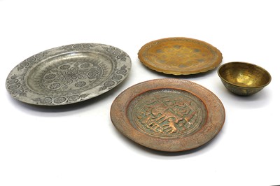 Lot 156 - A collection of Eastern copper and brass items