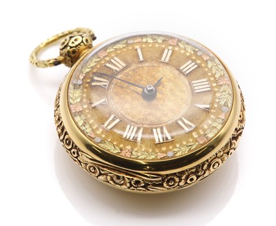 Lot 541 - An 18ct gold key wind open faced pocket watch