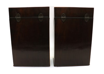 Lot 173 - A pair of George III mahogany knife boxes