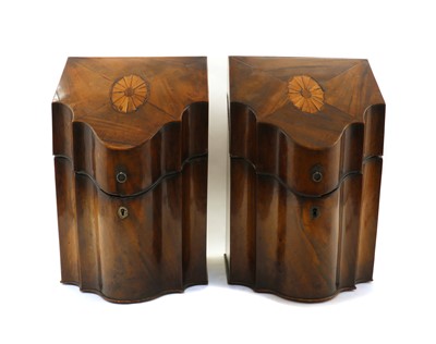 Lot 173A - A pair of George III mahogany knife boxes