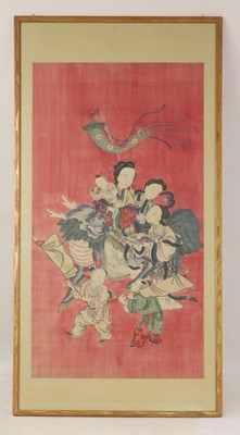 Lot 118 - A large Chinese gouache painting