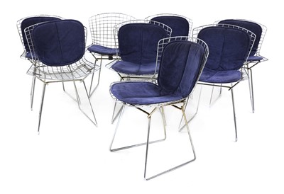 Lot 590 - A set of eight 'Bertoia' wire chairs