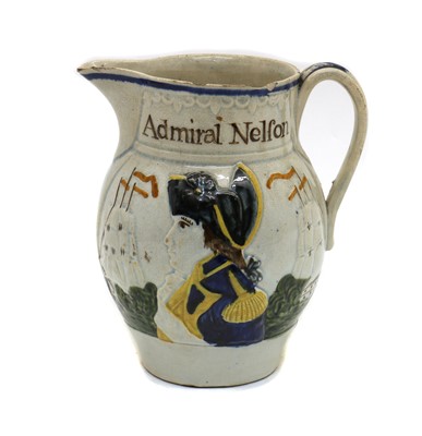 Lot 41 - A Pratt ware jug, Admiral Nelson and Captain Berry
