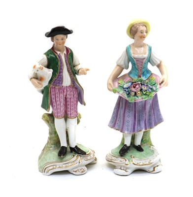 Lot 99 - A pair of Derby porcelain figures
