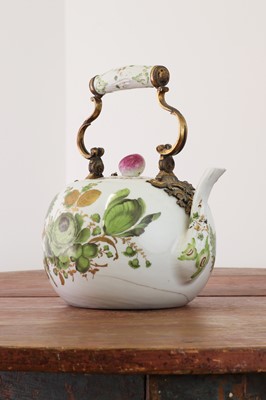 Lot 373 - A Furstenberg porcelain spirit kettle on stand
