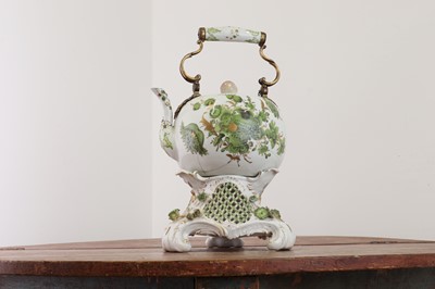 Lot 373 - A Furstenberg porcelain spirit kettle on stand