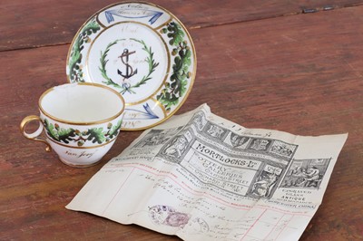 Lot 371 - An important Paris porcelain cup and saucer from Nelson's 'Baltic Service'