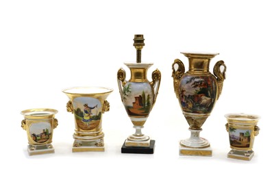 Lot 45 - A Paris porcelain style twin handled vase