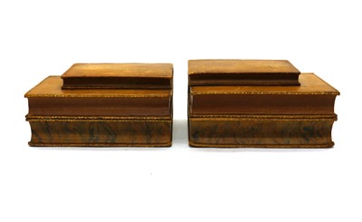 Lot 175 - A pair of faux leather bookends