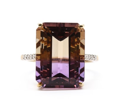 Lot 191 - A 9ct gold ametrine and diamond ring