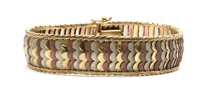 Lot 80 - A 9ct three colour gold bracelet