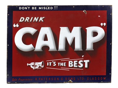 Lot 348 - A 'Camp Coffee' enamelled advertising sign