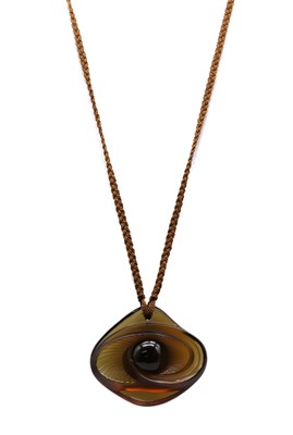Lot 75 - A Lalique 'Cecelia' stylised eye pendant