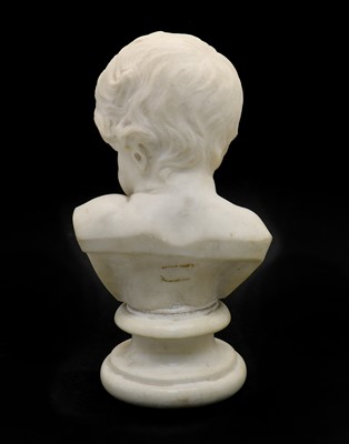 Lot 144 - A carrara marble bust of a cherub