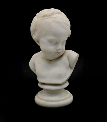 Lot 144A - A carrara marble bust of a cherub