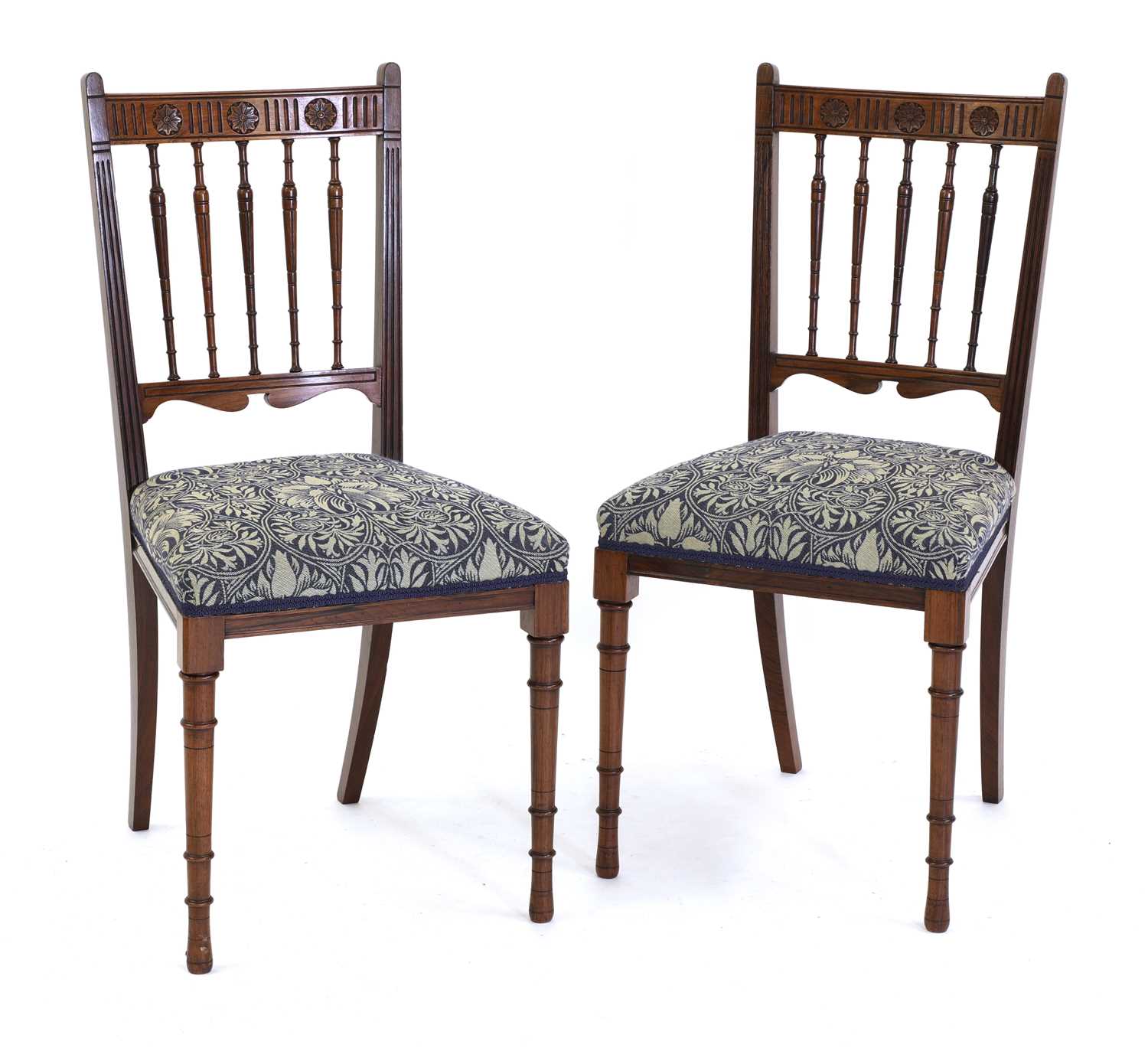 Lot 9 - A fine pair of rosewood side chairs