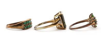 Lot 249 - Three 9ct gold rings