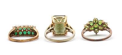 Lot 249 - Three 9ct gold rings