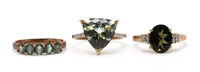 Lot 242 - Three 9ct gold rings