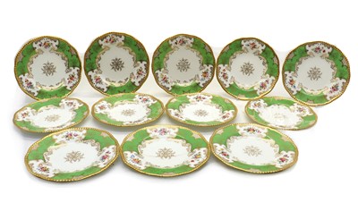 Lot 56A - A set of twelve Coalport porcelain dessert plates