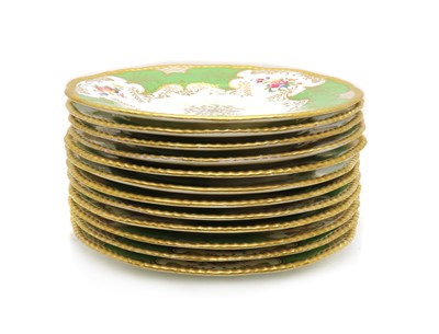 Lot 56 - A set of twelve Coalport porcelain dessert plates