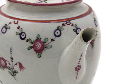 Lot 56 - A shaped oval English porcelain teapot