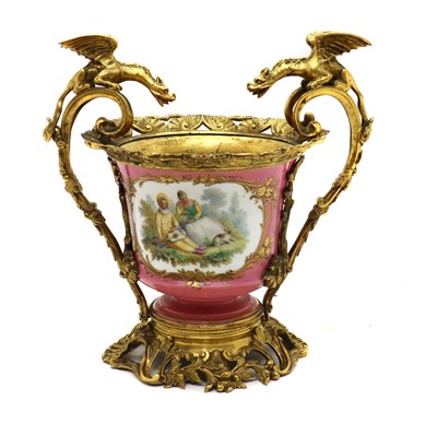 Lot 85A - A 19th century French porcelain bowl with ormolu mounts