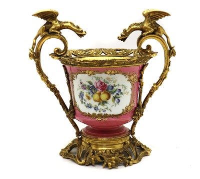 Lot 85 - A 19th century French porcelain bowl with ormolu mounts