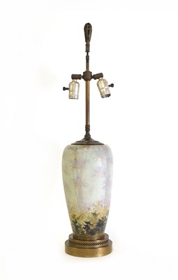 Lot 34 - An Art Nouveau 'Amphora' porcelain table lamp