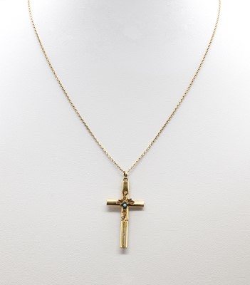 Lot 285 - A Continental gold hollow cross pendant