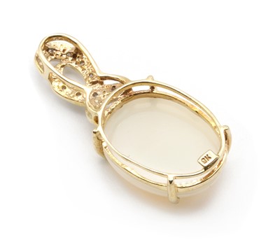 Lot 234 - A 9ct gold opal and diamond pendant